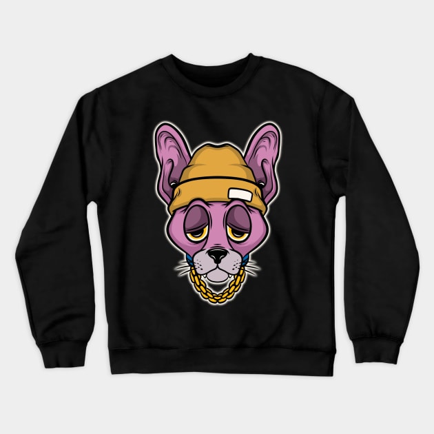 swag cat cartoon Crewneck Sweatshirt by Behold Design Supply